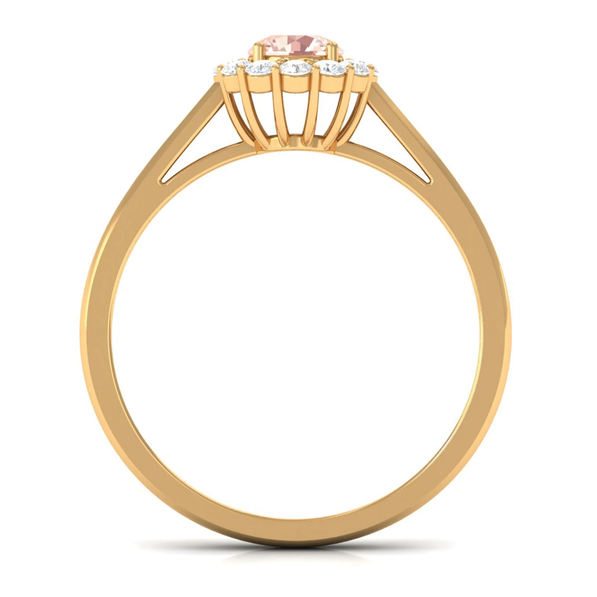 0.75 CT Morganite Engagement Ring with Diamond