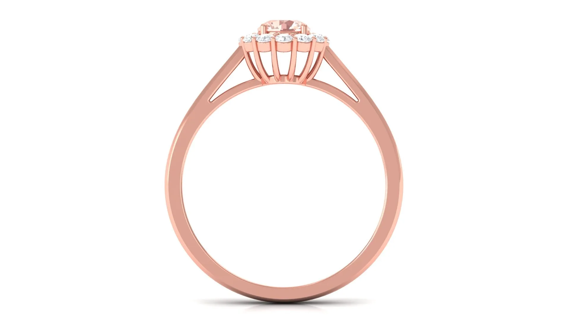 0.75 CT Morganite Engagement Ring with Diamond