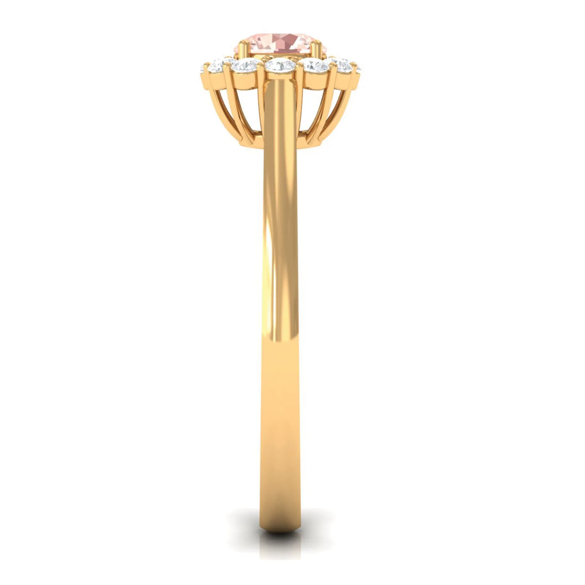 0.75 CT Morganite Engagement Ring with Diamond
