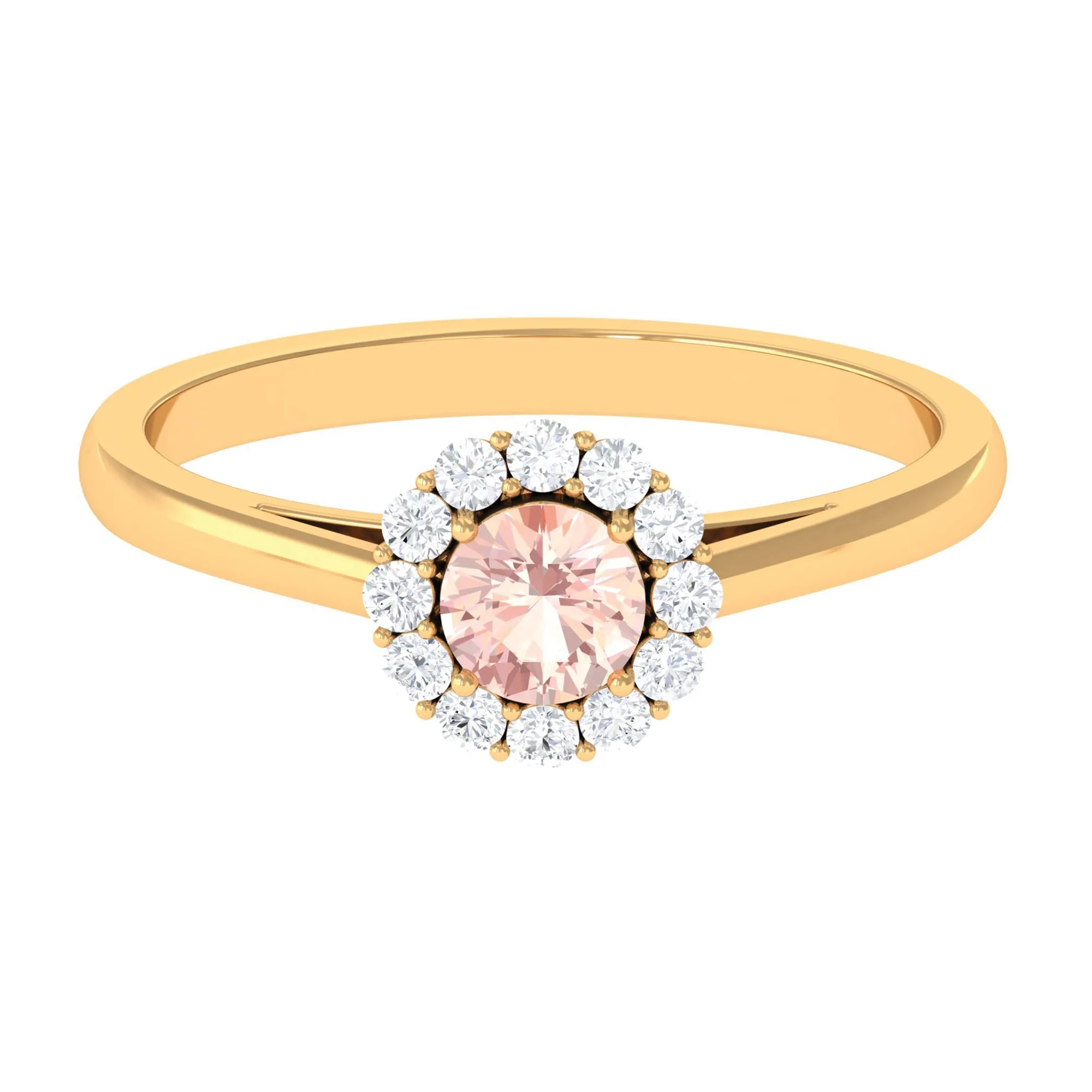 0.75 CT Morganite Engagement Ring with Diamond