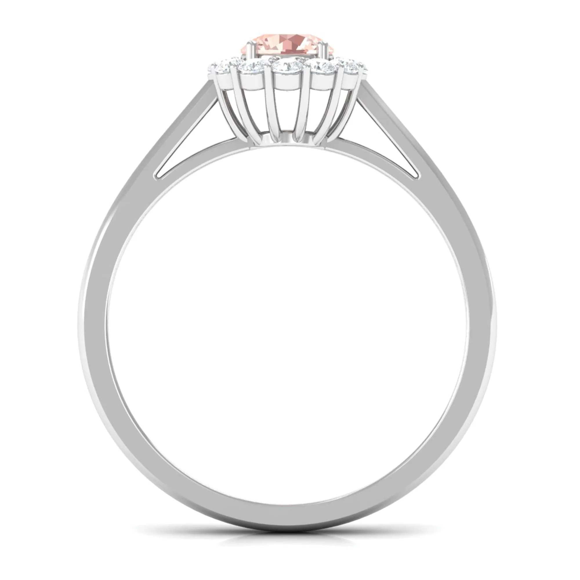 0.75 CT Morganite Engagement Ring with Diamond