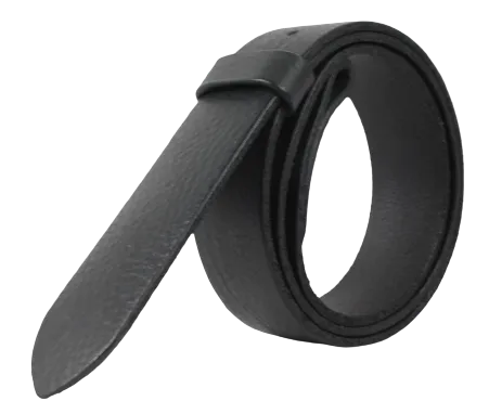 1 3/8 Inch (35mm) Wide Black Leather Belt Strap with Chicago Screws