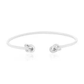 10ct White Gold Round Brilliant Cut 0.25 Carat TW of Diamonds Knot Bangle
