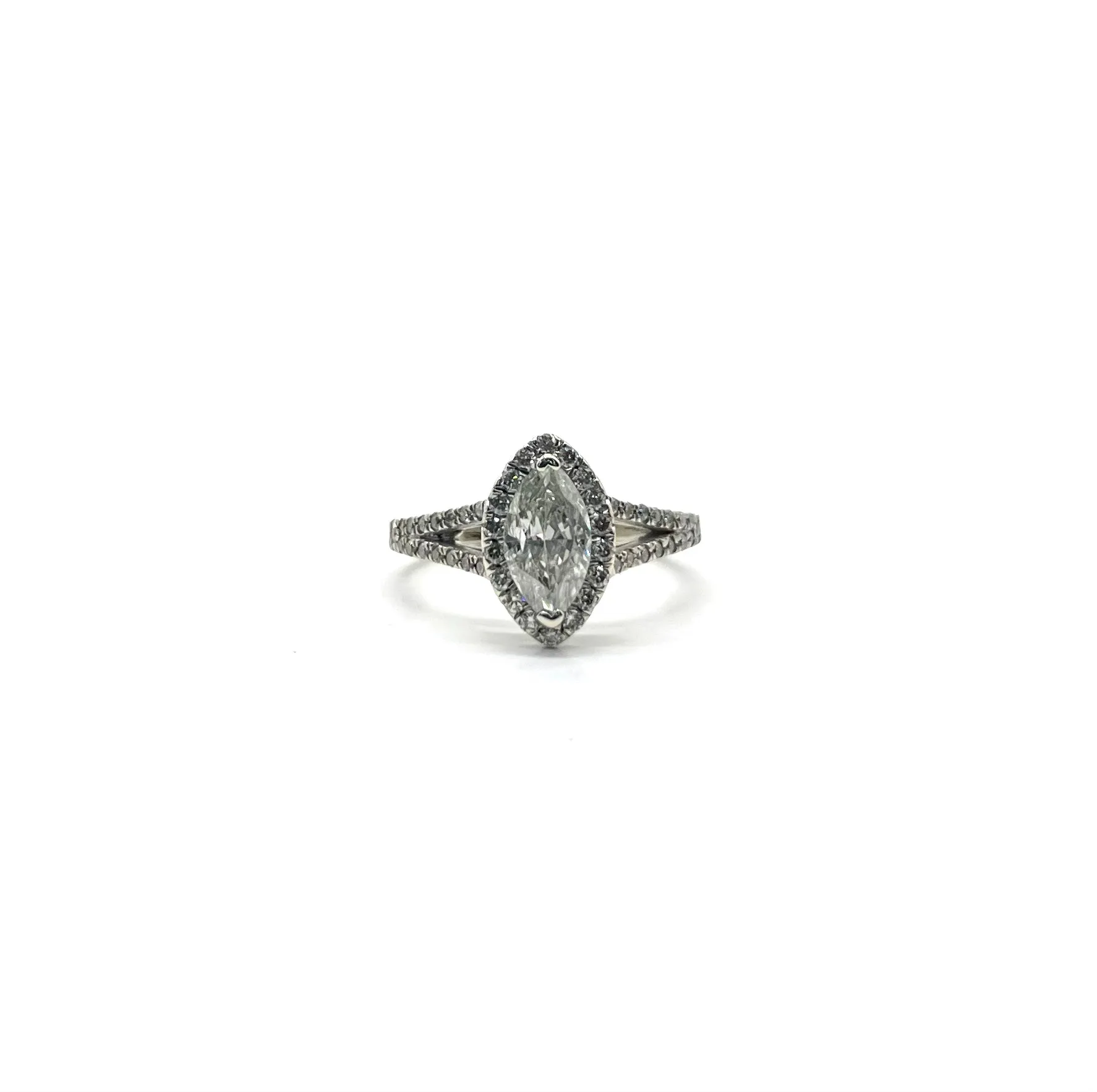 1.25ctw Marquise Diamond Halo Ring