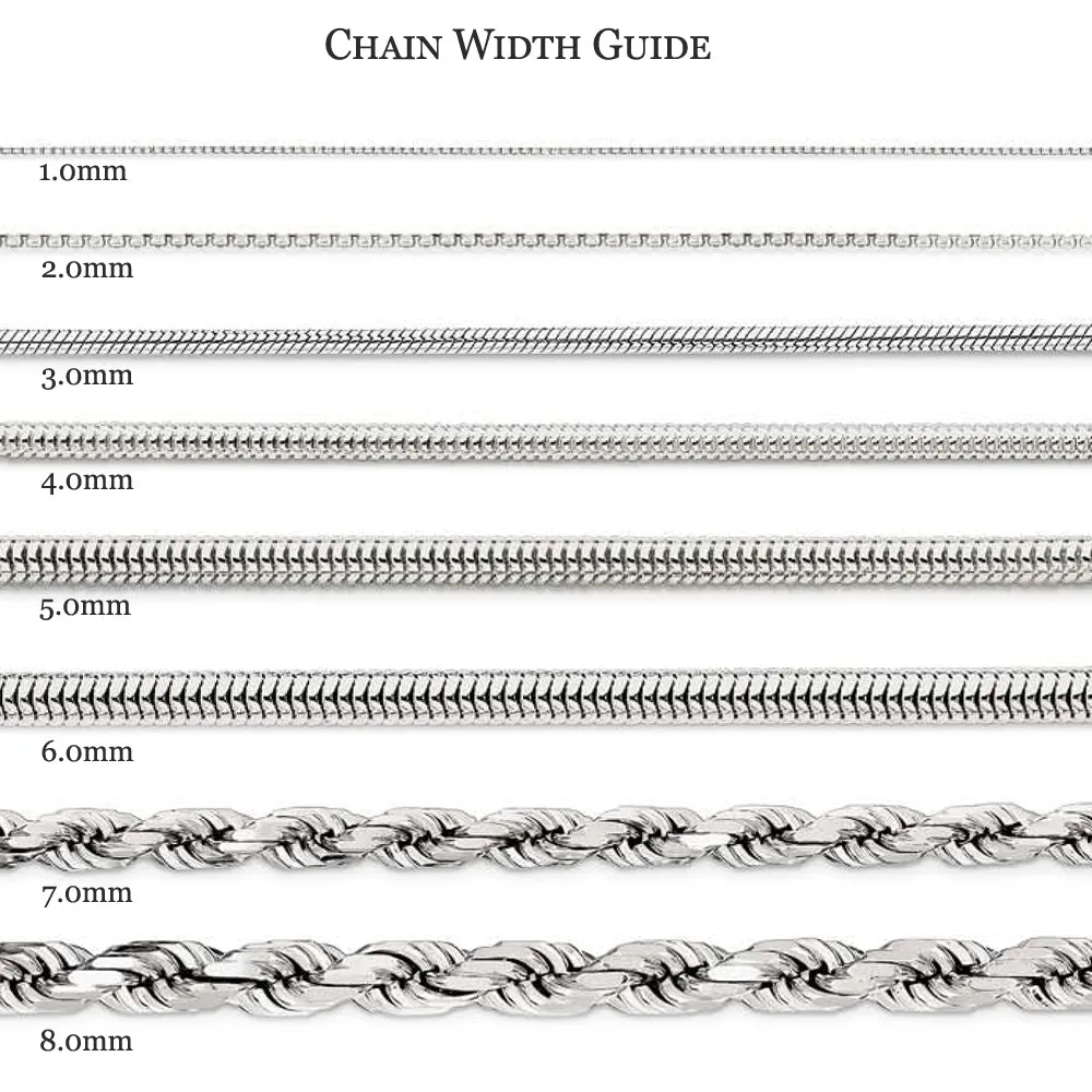 1.2mm Sterling Silver Solid Figaro Chain Anklet