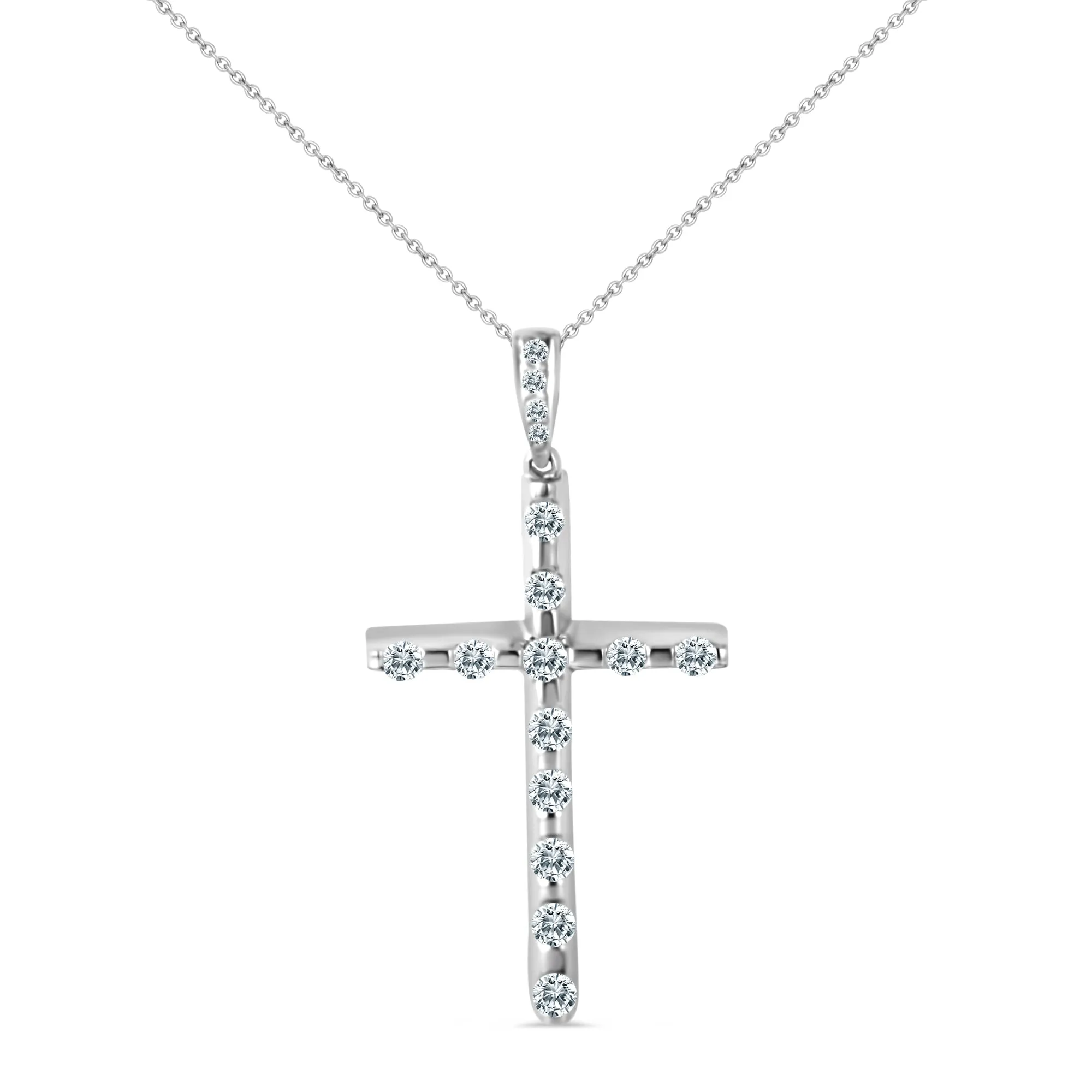 14K PENDANT DIAMOND CROSS (102DP2136-75-CR)