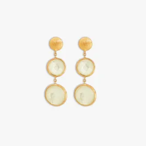 14K satin rose gold Kensington double drop earrings with white mother of pearl