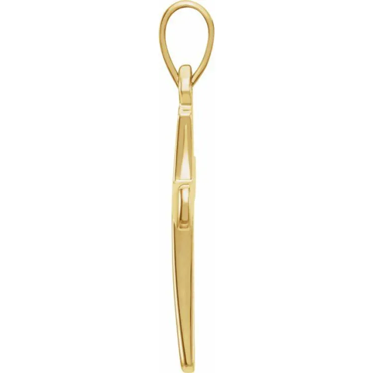 14K Yellow 16.1x8 Cross Pendant