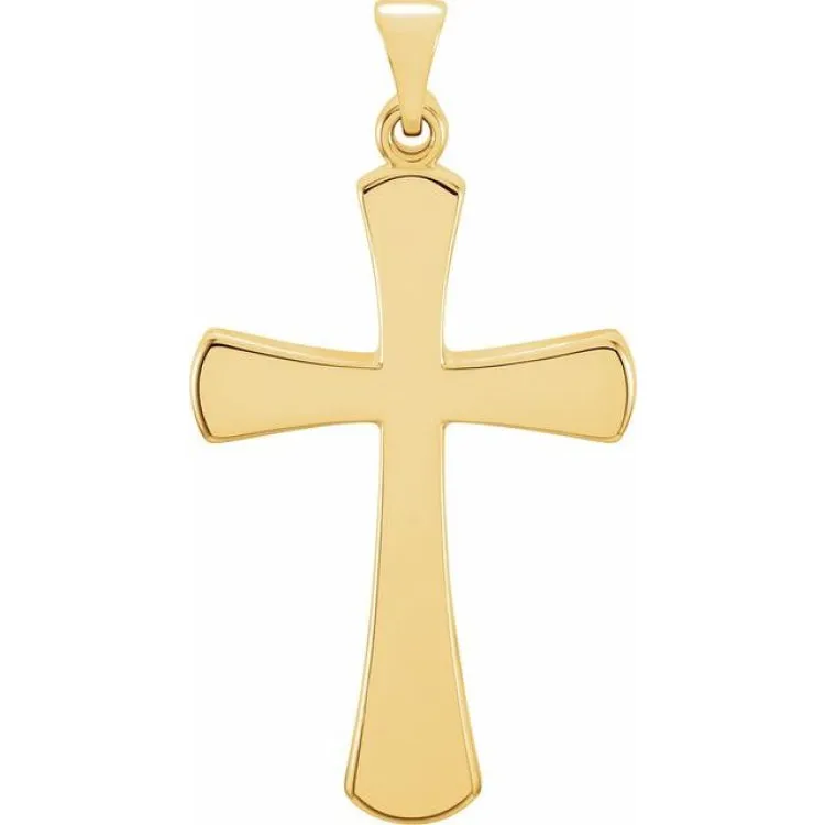 14K Yellow 16.1x8 Cross Pendant
