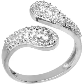14kt White Gold Cubic Zirconia Wrap Toe Ring
