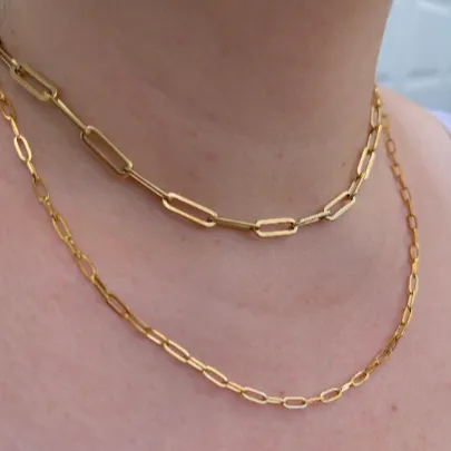 18K Gold-Filled Paperclip Chain Necklace