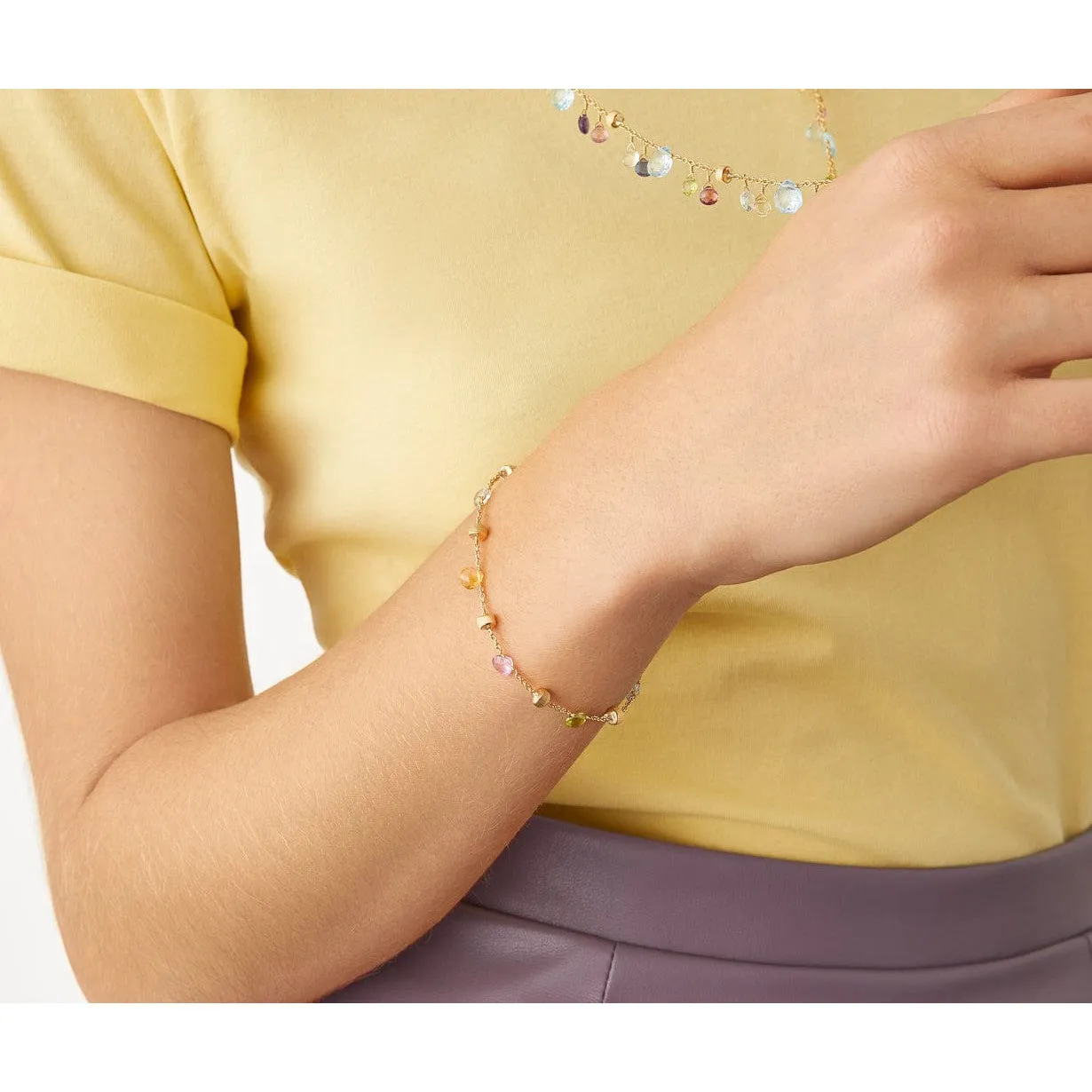 18K Paradise Single-Strand Gemstone Bracelet Bracelet - BB765 MIX01 Y