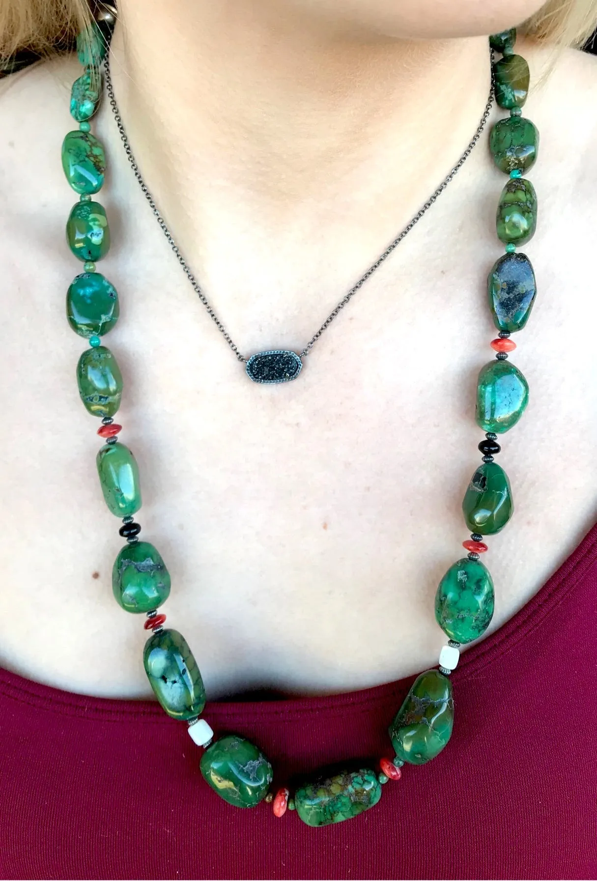 24” Inch Green Turquoise Necklace