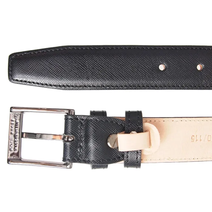 30 mm Sartorial Saffiano Belt Black