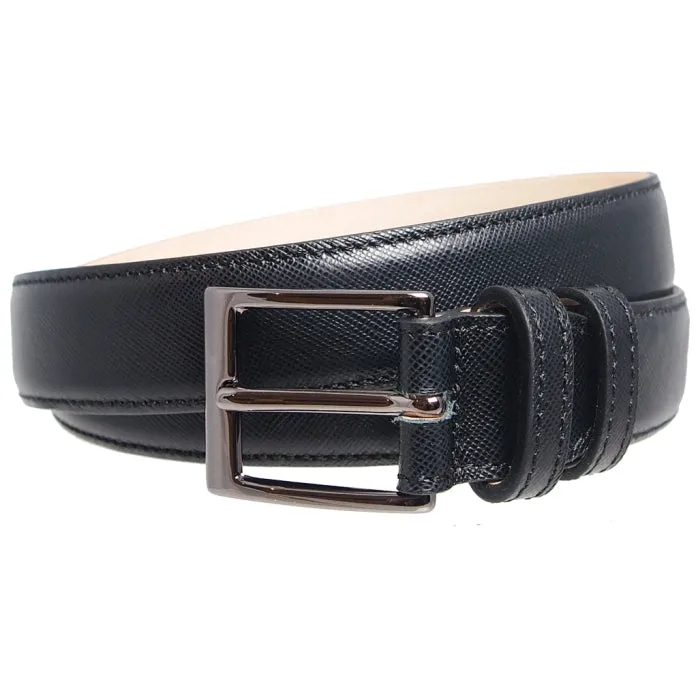 30 mm Sartorial Saffiano Belt Black