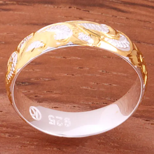 4mm Hawaiian Queen Scroll Two Tone Yellow Gold Plated Smooth Edge Toe Ring