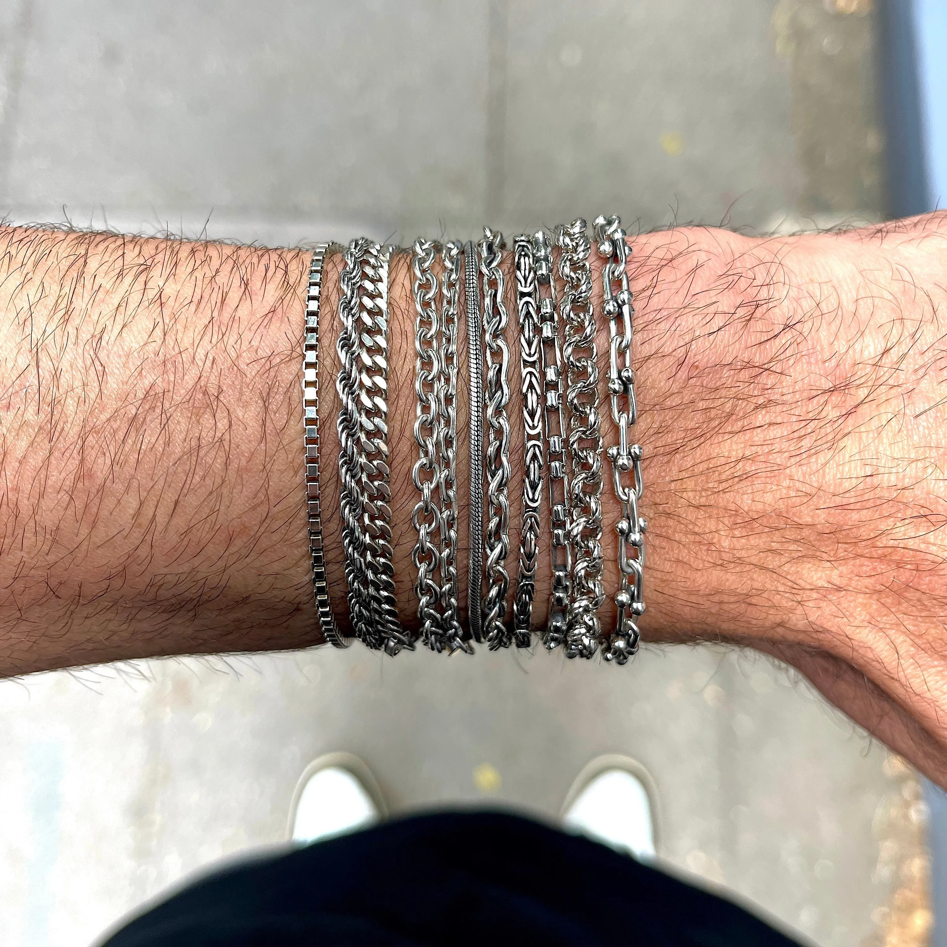 4mm Sterling Silver Cuban Link Chain Bracelet