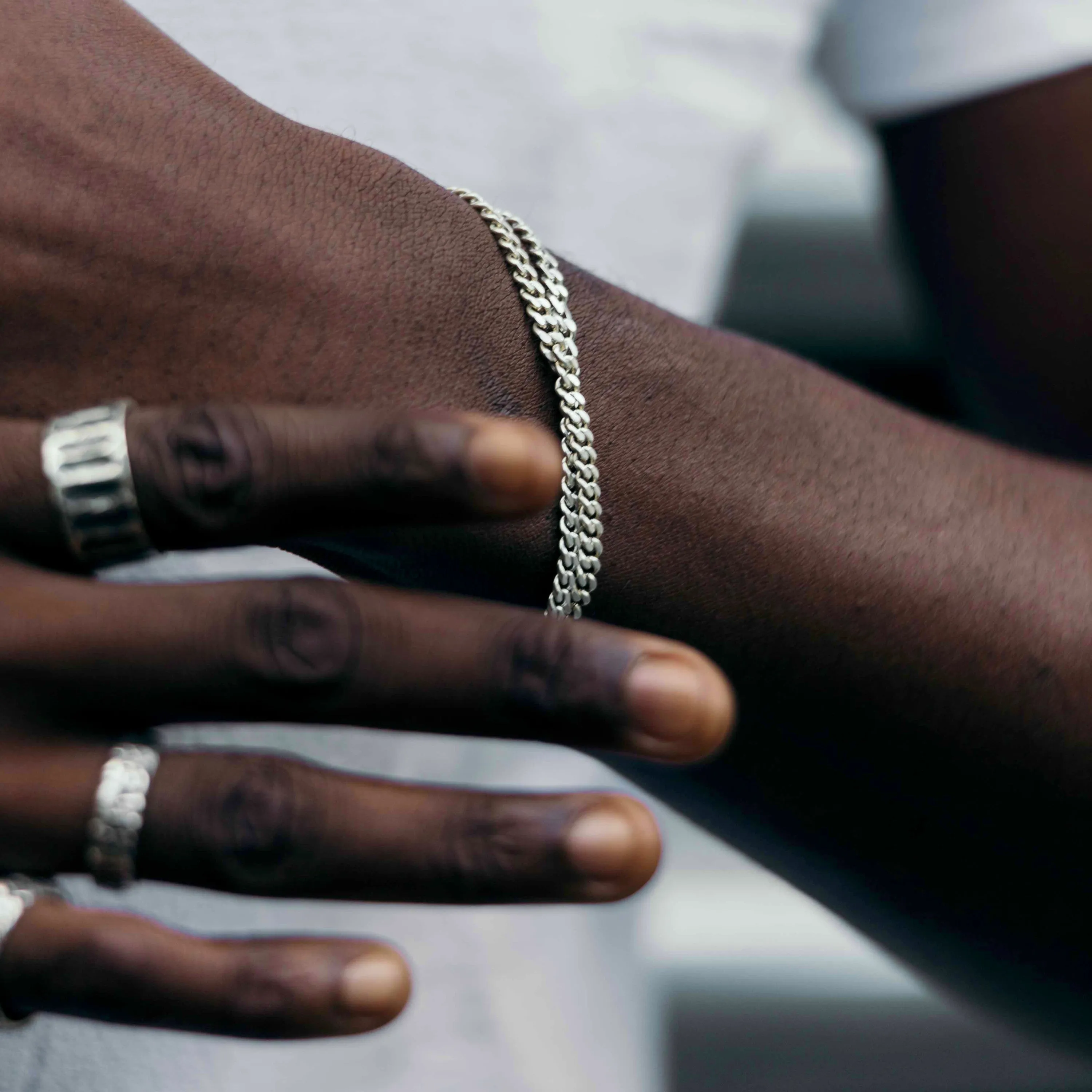 4mm Sterling Silver Cuban Link Chain Bracelet