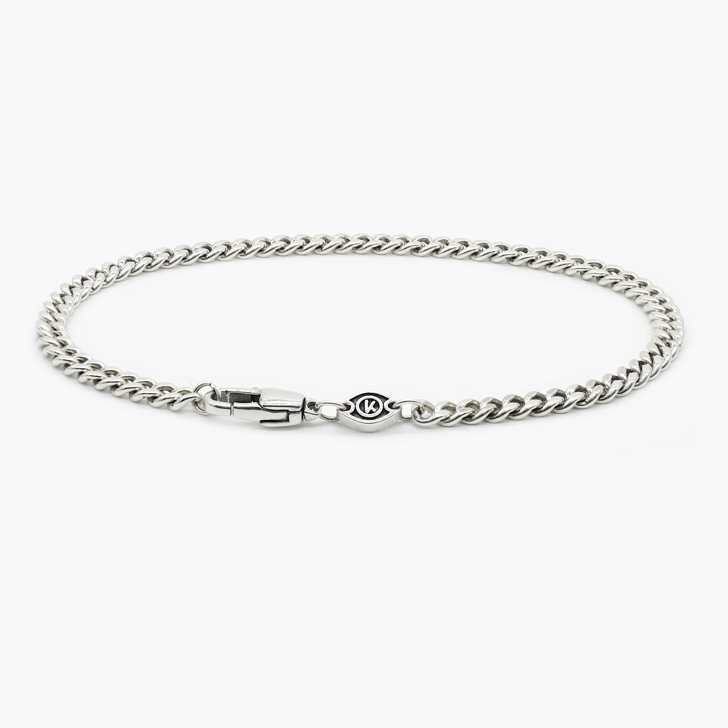 4mm Sterling Silver Cuban Link Chain Bracelet
