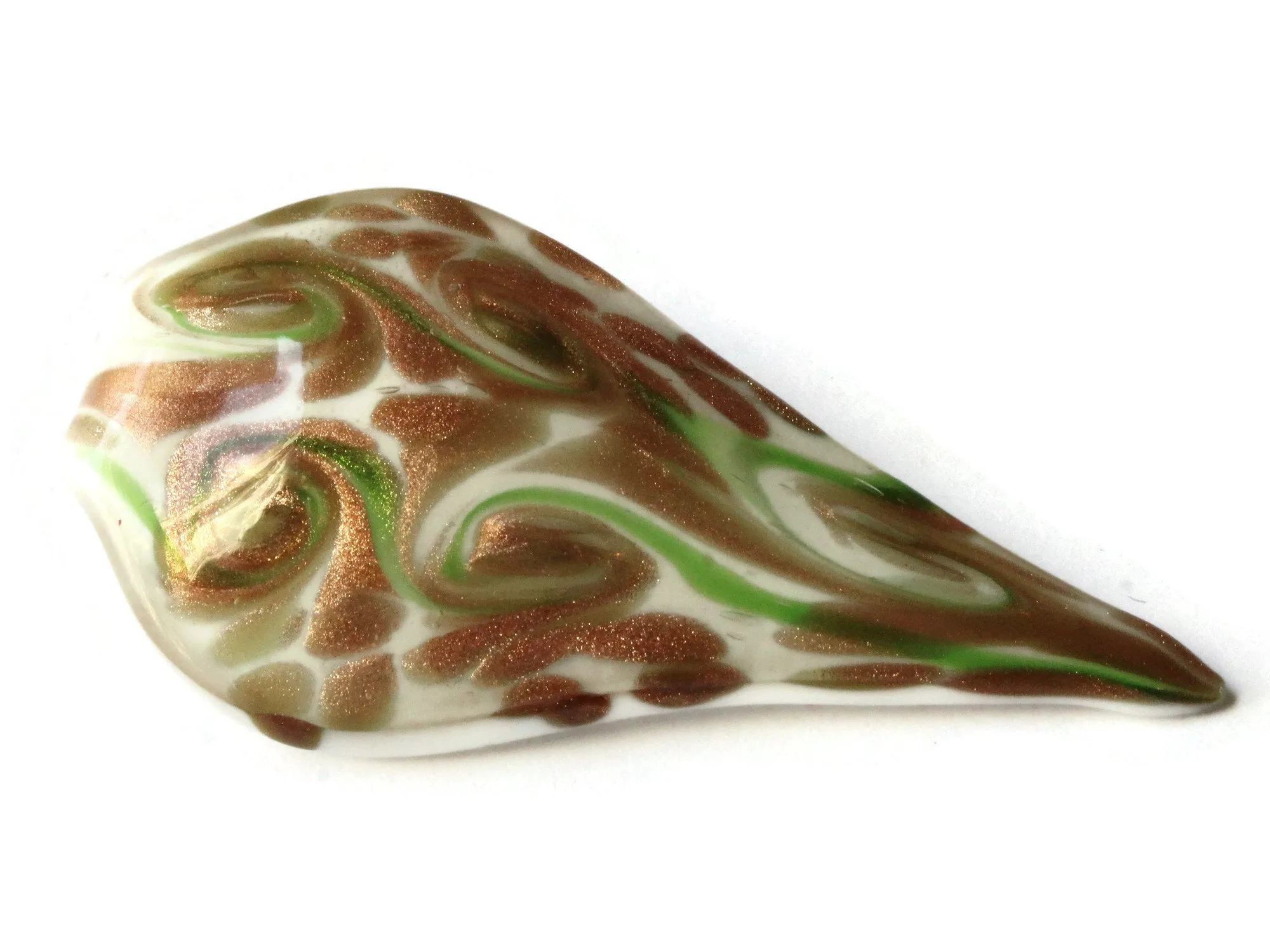 72mm White Foil Glass Drip Pendant