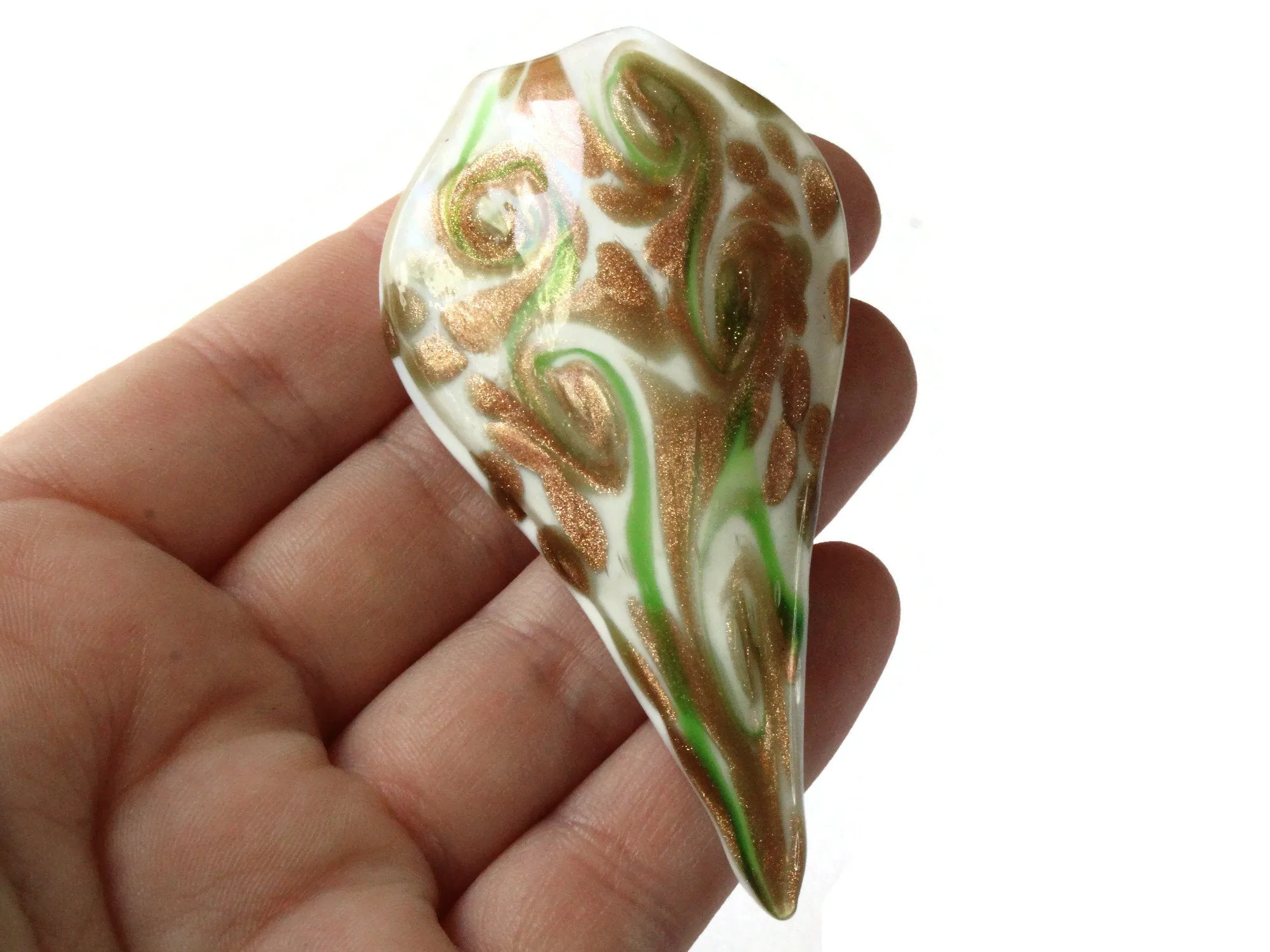 72mm White Foil Glass Drip Pendant
