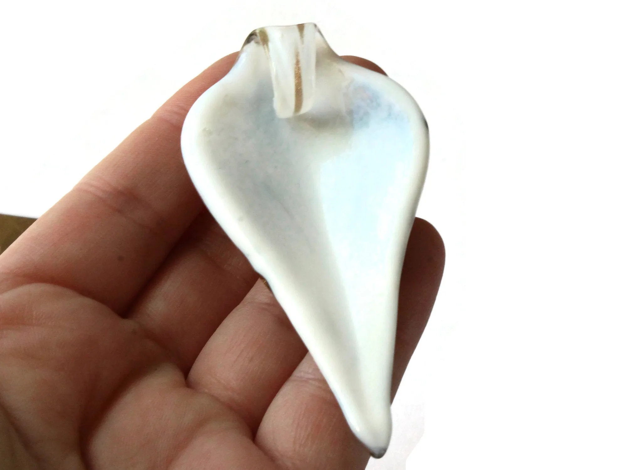 72mm White Foil Glass Drip Pendant