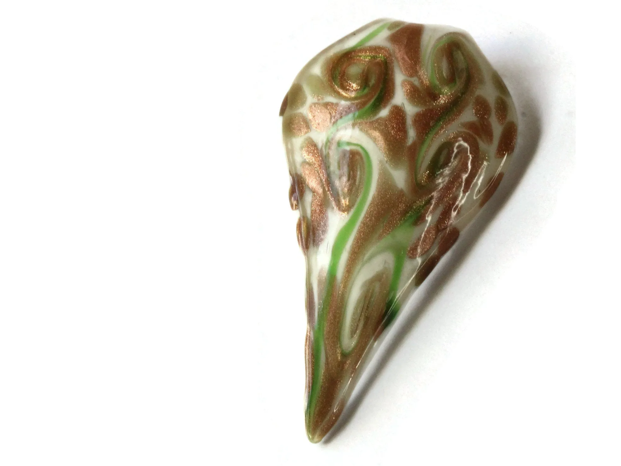 72mm White Foil Glass Drip Pendant