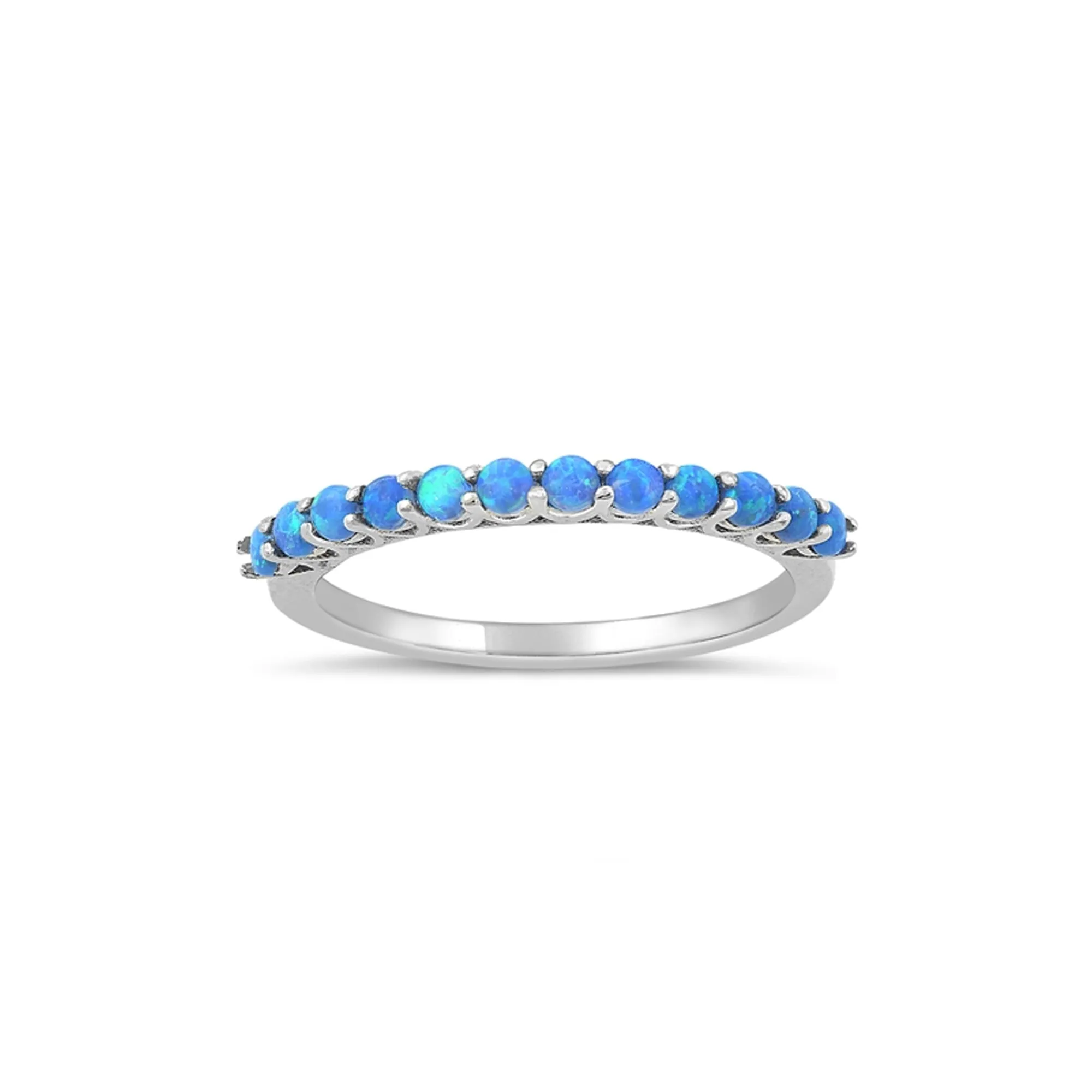 925 Sterling Silver Stackable Opal Rings.  Dainty 2mm Opal Handset Ring for Pinky, Statement Ring, Wedding, Engagement, Index or Thumb Ring.