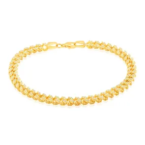 9ct Yellow Gold Cubic Zirconia Chain Bracelet