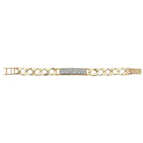 9K Yellow Gold CZ ID Baby Bracelet