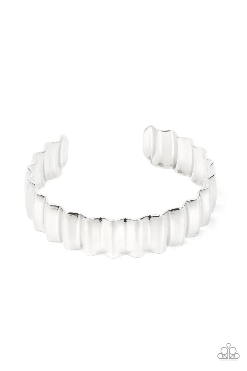 Across the HEIR-Waves Silver Paparazzi Bracelet