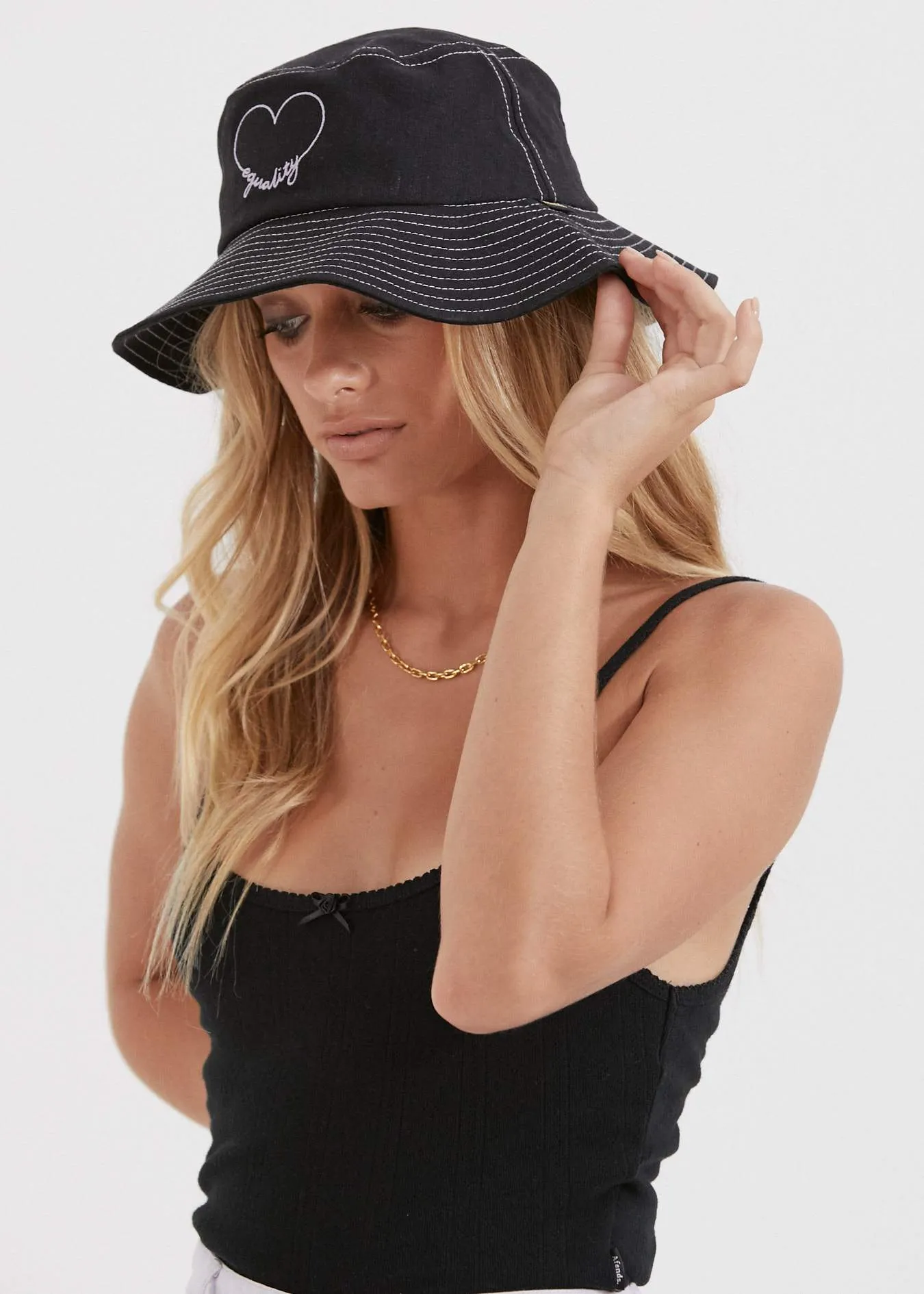 Afends Unisex Equality - Hemp Bucket Hat - Black