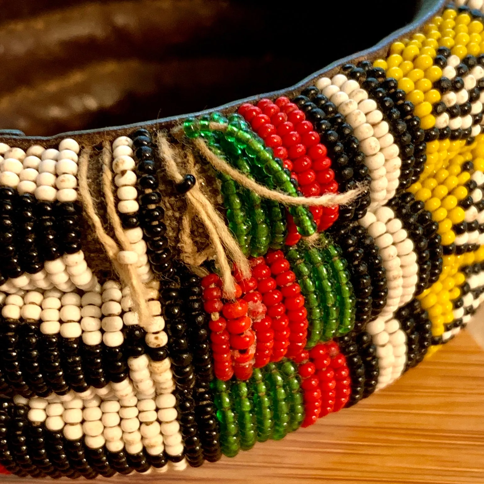 Antique Beaded Wide Bangle, Mali