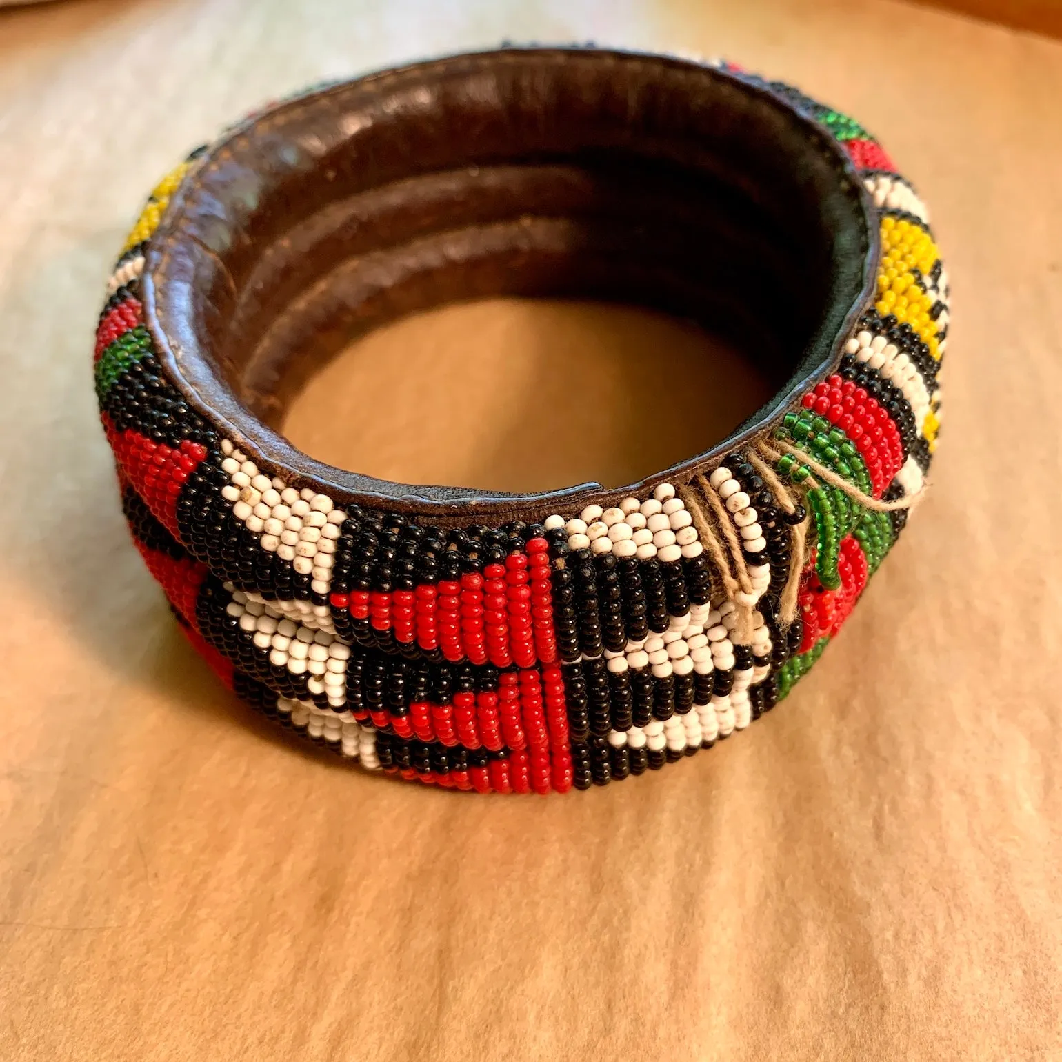 Antique Beaded Wide Bangle, Mali