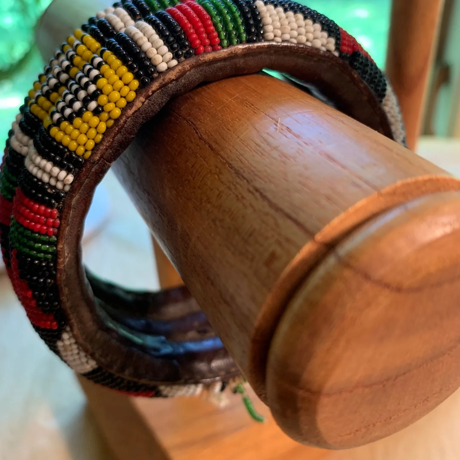Antique Beaded Wide Bangle, Mali