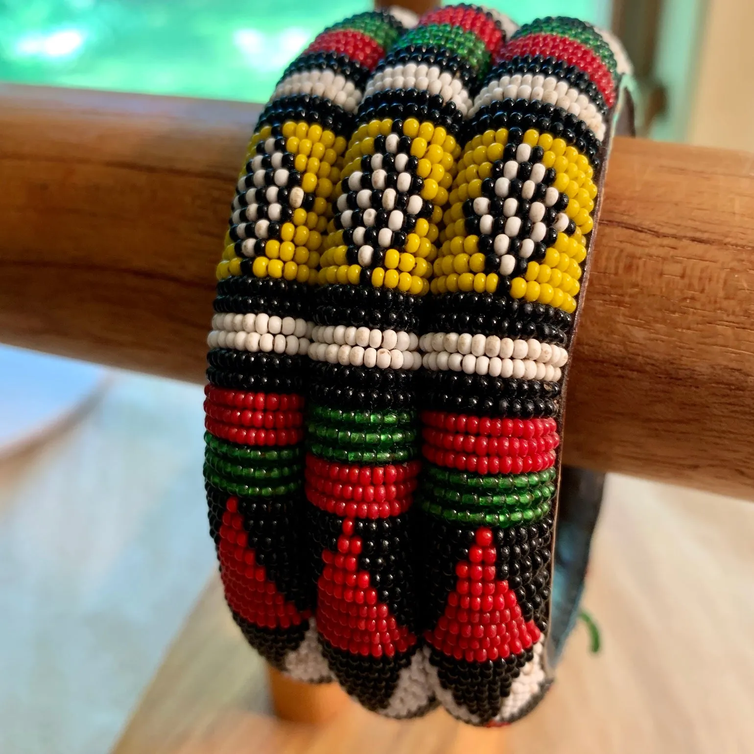 Antique Beaded Wide Bangle, Mali