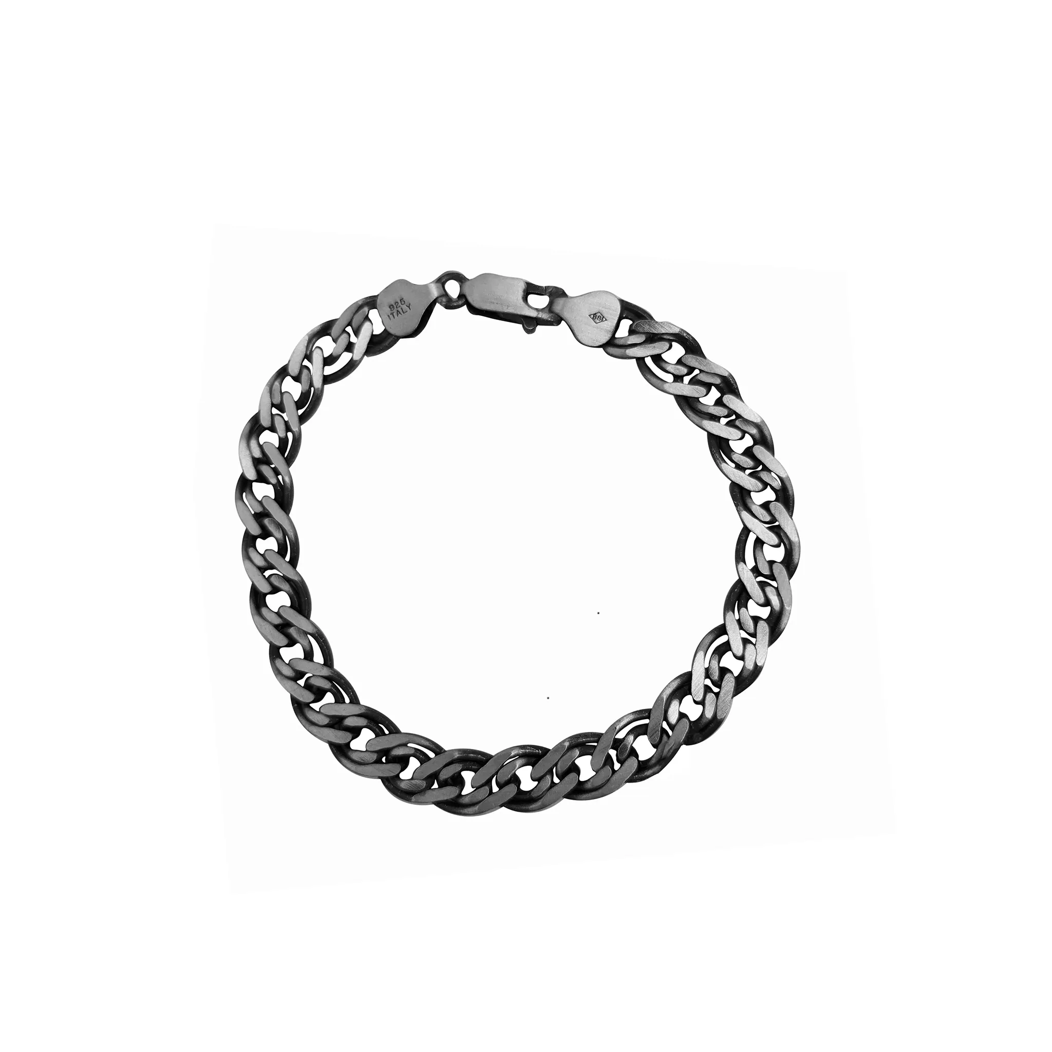 Antique Finish Double-Link Bracelet (Silver)