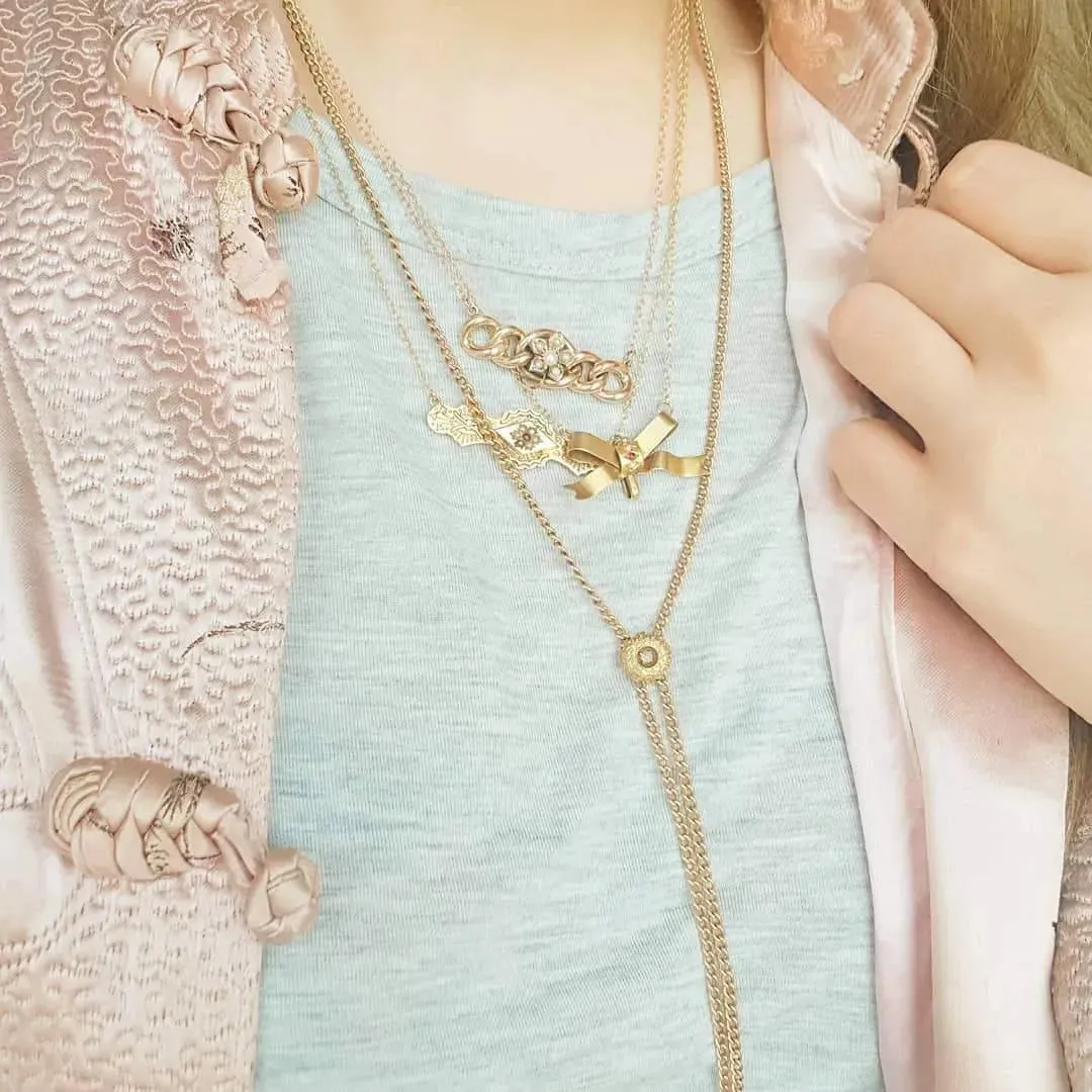 Antique Victorian Seed Pearl Chain 9ct Rose Gold Necklace