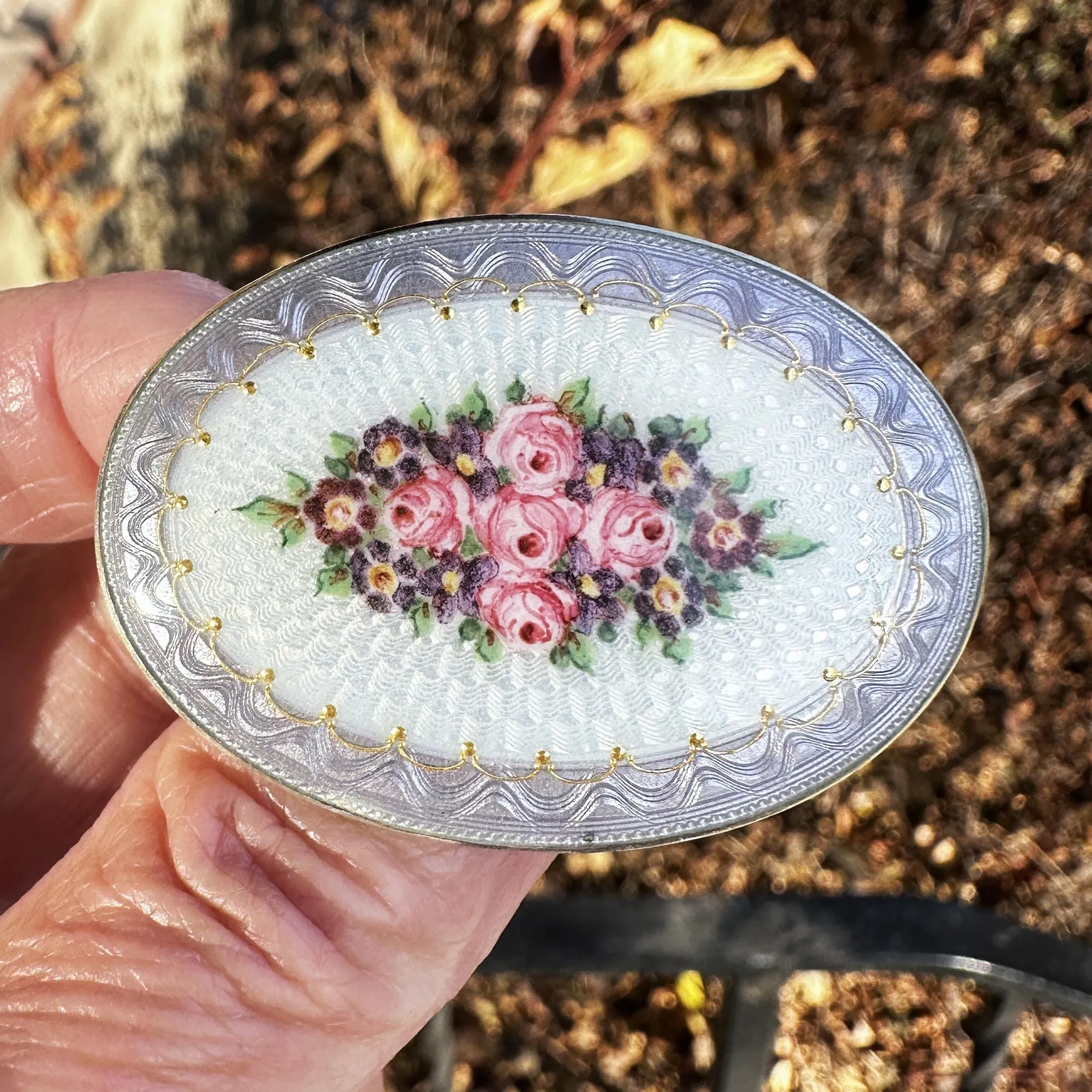Art Deco Norwegian Marius Hammer Enamel Brooch