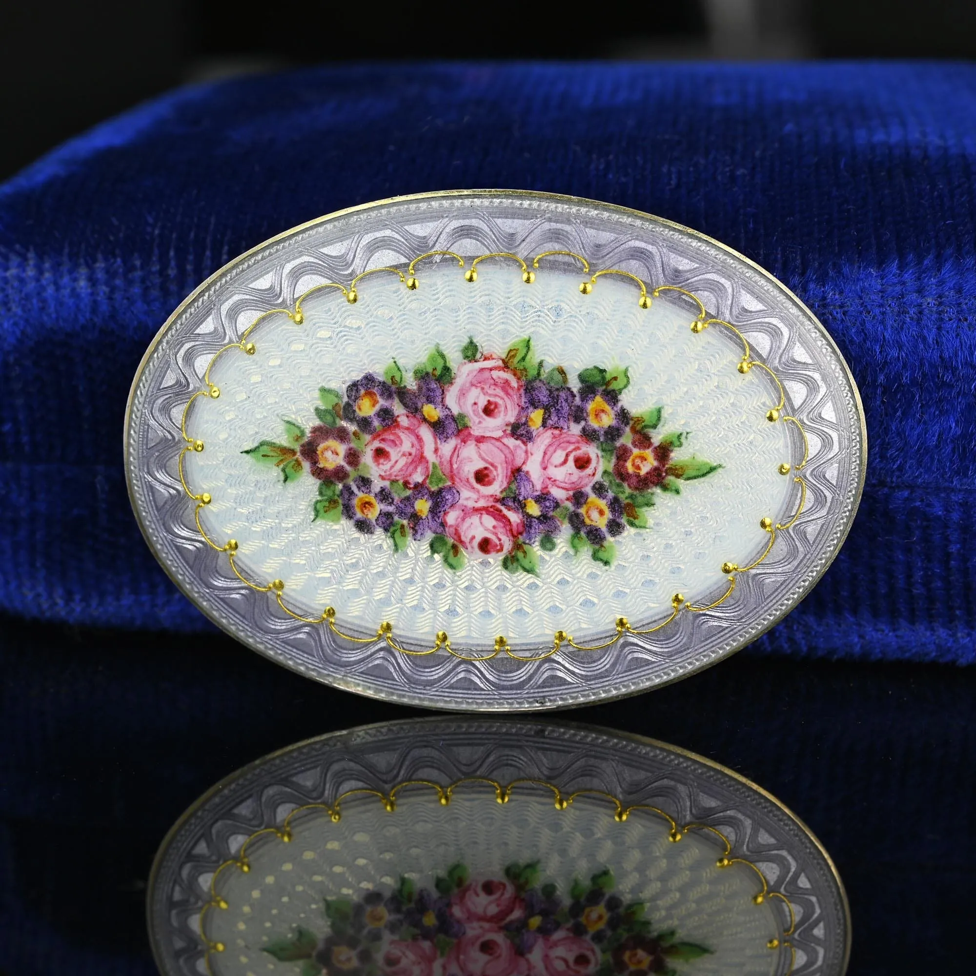 Art Deco Norwegian Marius Hammer Enamel Brooch