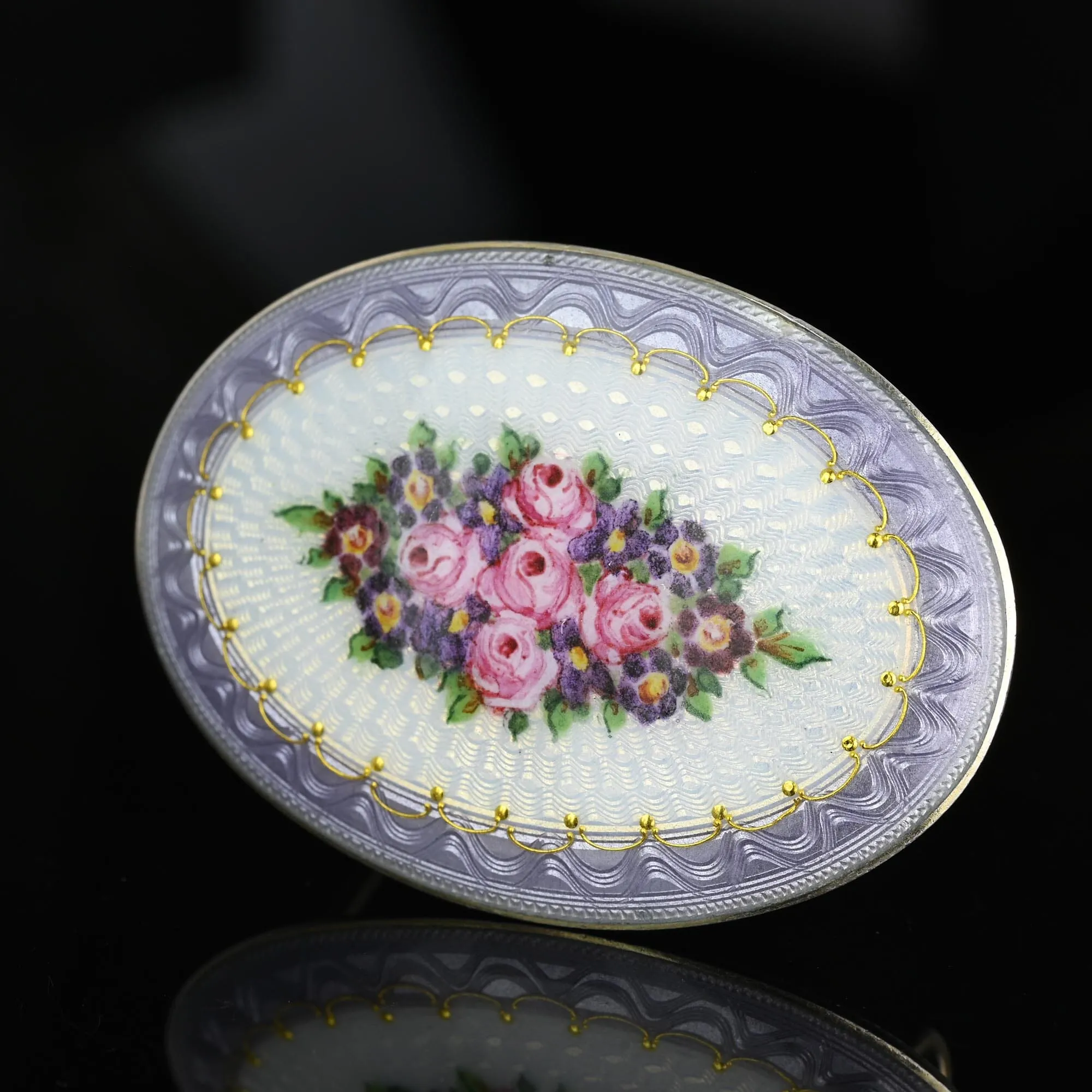 Art Deco Norwegian Marius Hammer Enamel Brooch