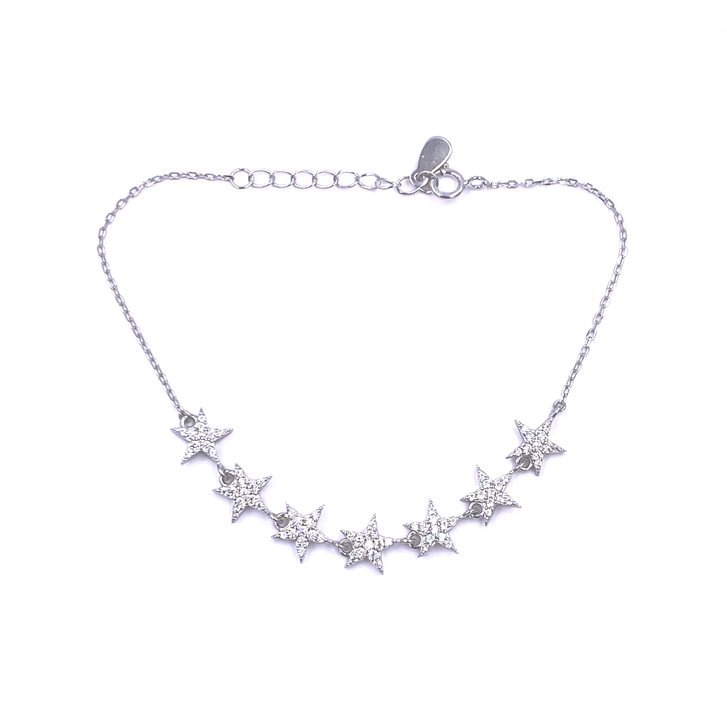 Ashley Gold Sterling Silver 7 Star CZ Bracelet