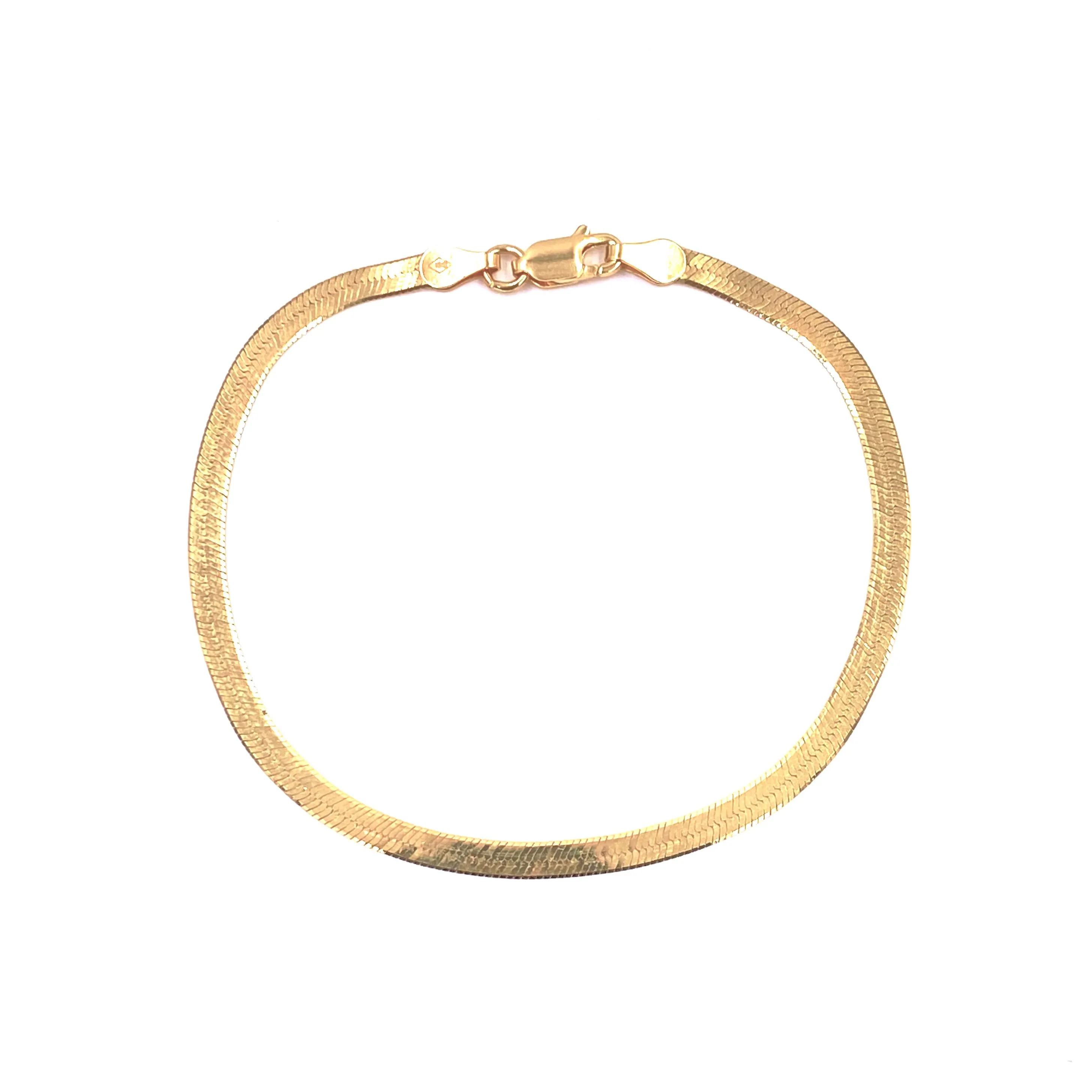 Ashley Gold Sterling Silver Gold Plated Herringbone Bracelet