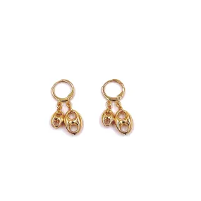 Ashley Gold Sterling Silver Gold Plated Open End Dangle Drop Earrings