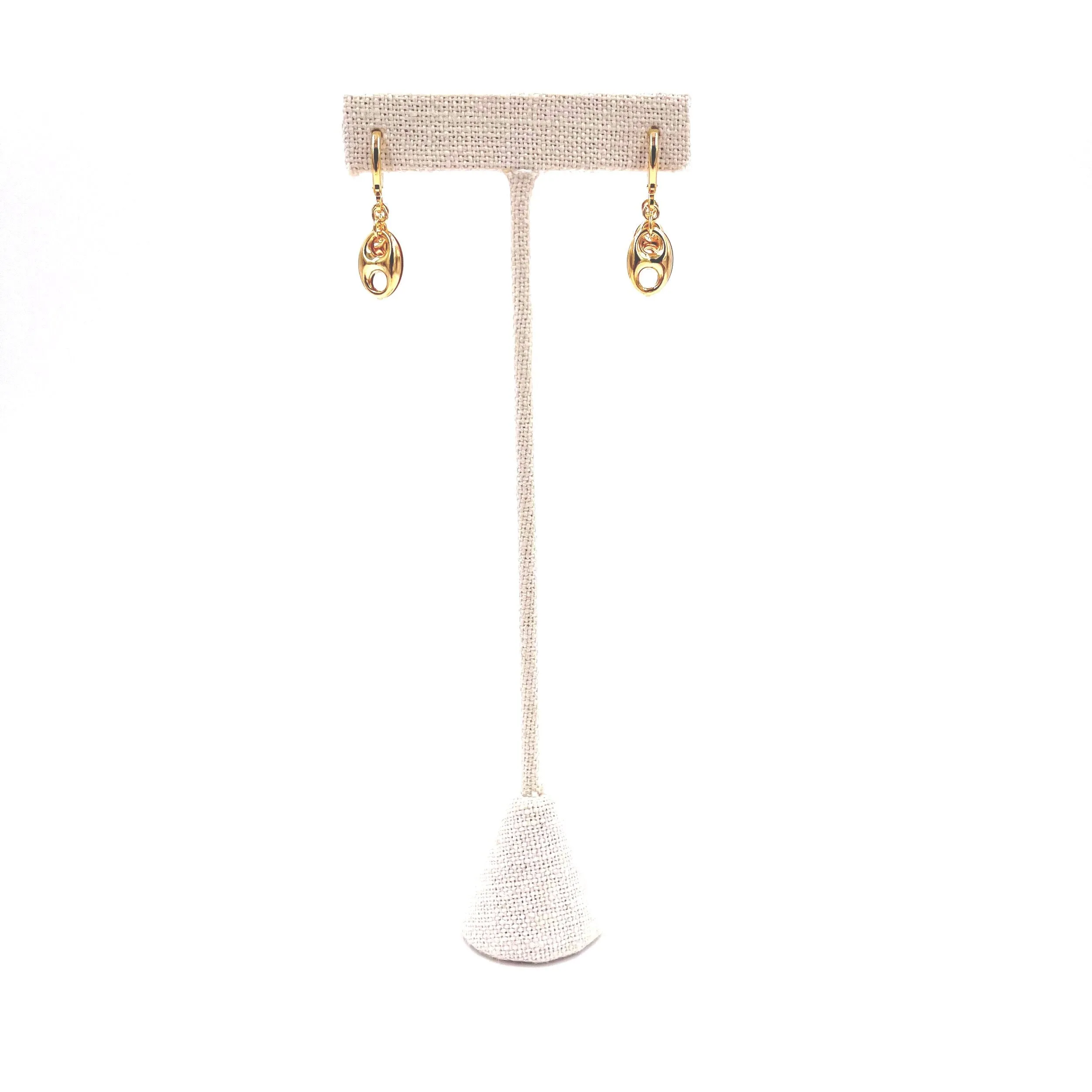 Ashley Gold Sterling Silver Gold Plated Open End Dangle Drop Earrings
