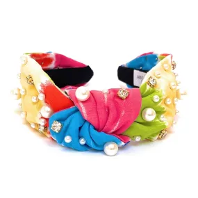 Ava Tie Dye Jeweled Knotted Headband