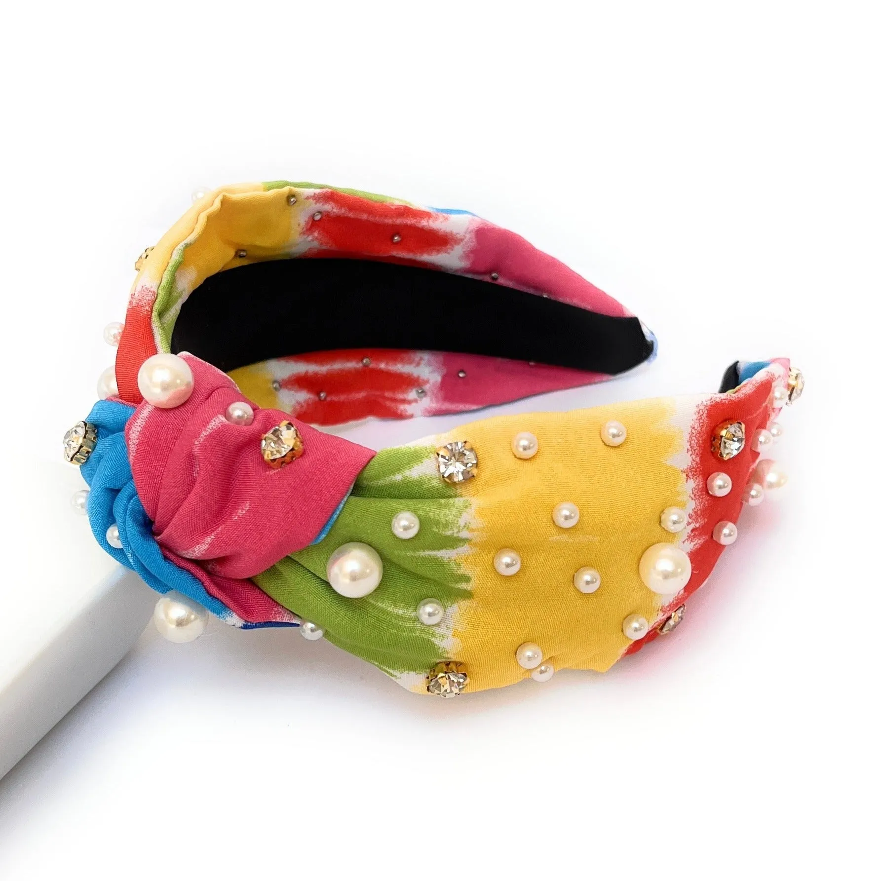 Ava Tie Dye Jeweled Knotted Headband