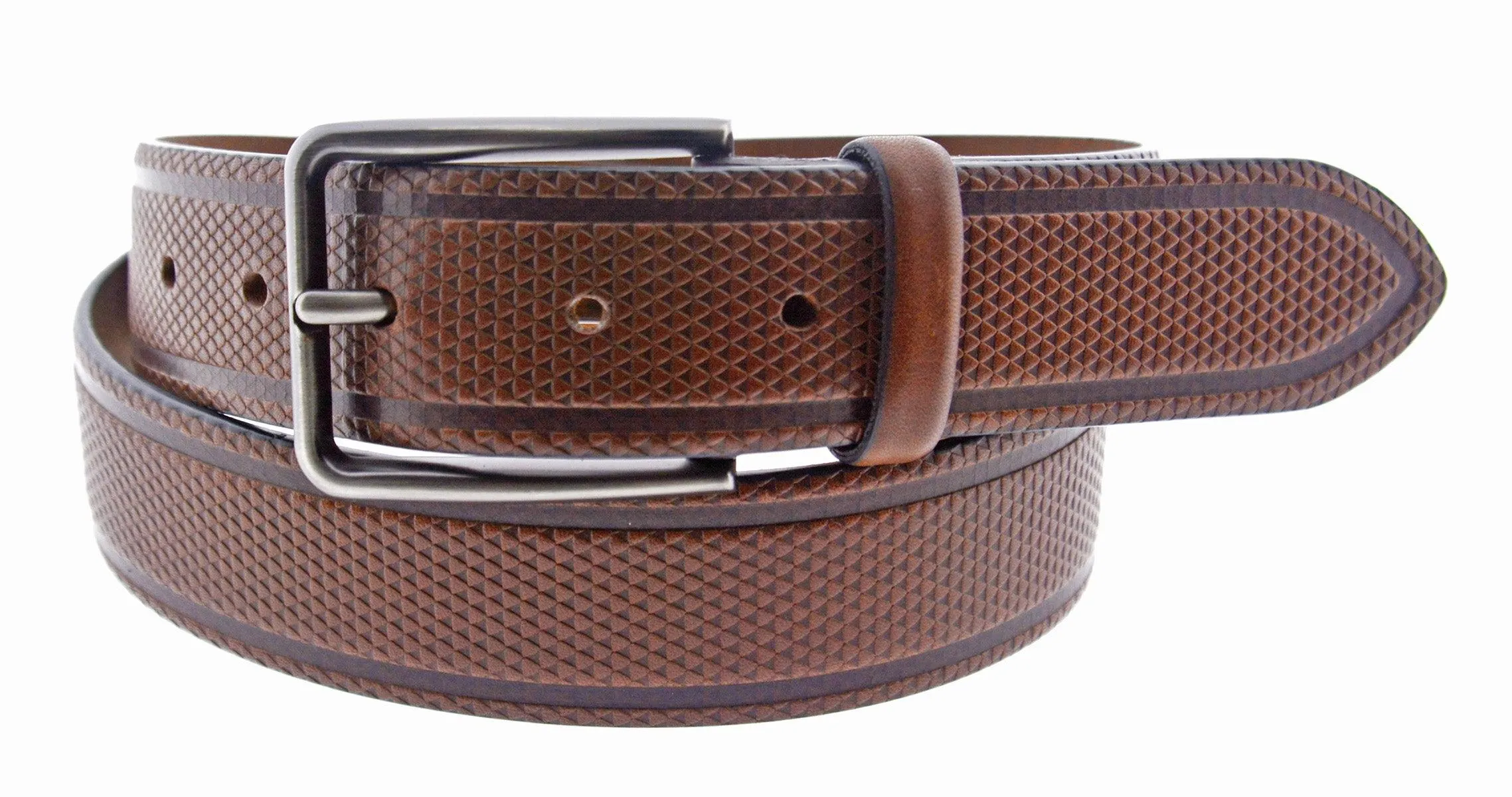 B21 Cognac Perf Stamp Belt
