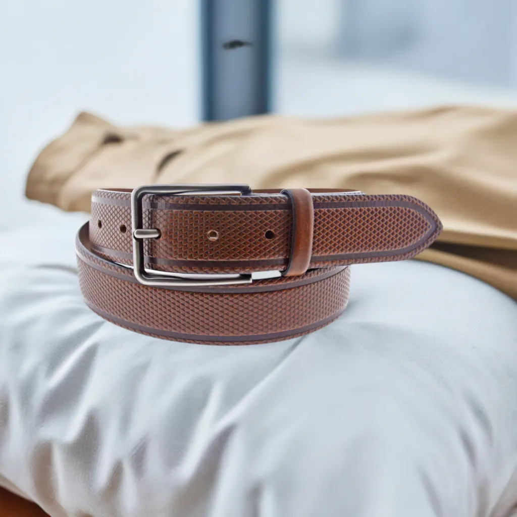 B21 Cognac Perf Stamp Belt