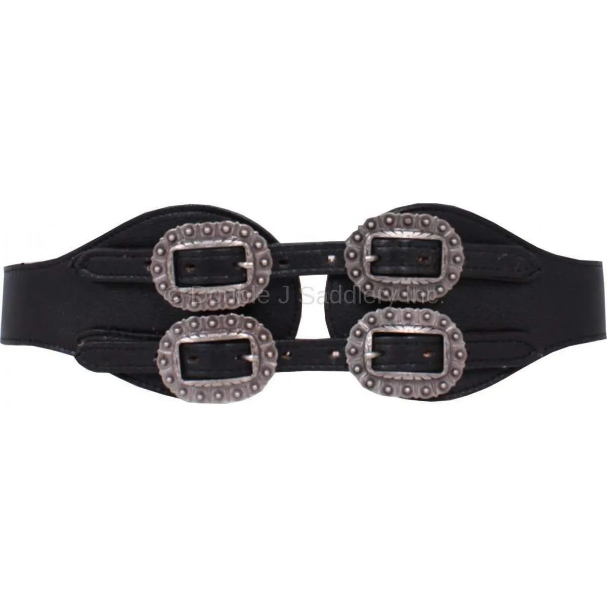 B813 - Black Chap Quad Buckle Belt